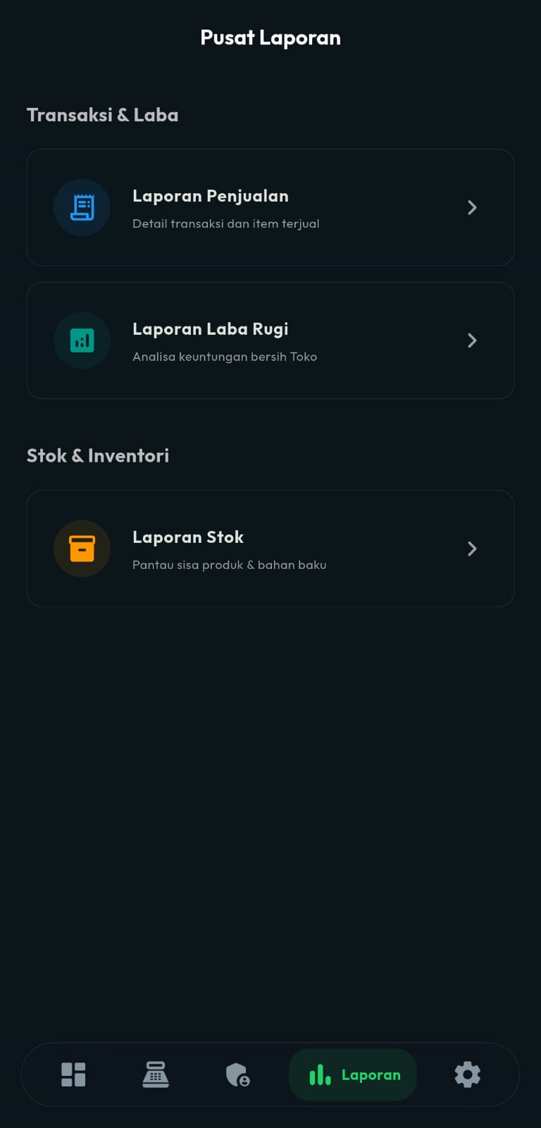 Tampilan Struk Belanja Modern
